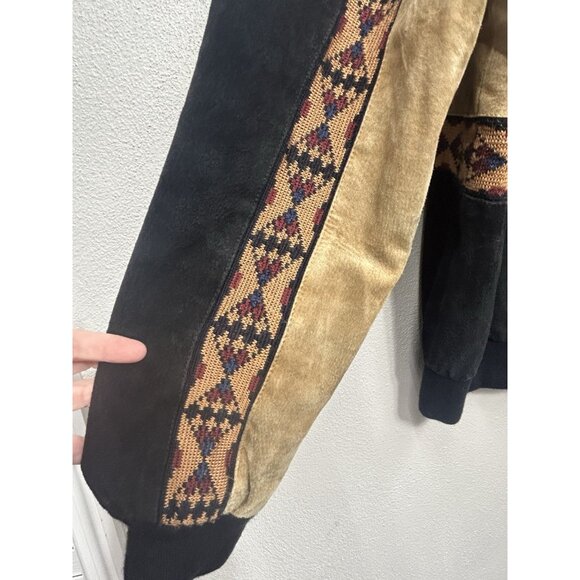 Vintage Adler Leather Jacket Men’s Large Southwestern Aztec Bomber Zip Up 90s - Picture 3 of 13